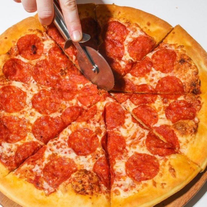 Freshly baked Pepperoni Pizza with melted cheese and crispy pepperoni served at Bodrum Kebab House in Hawick 
